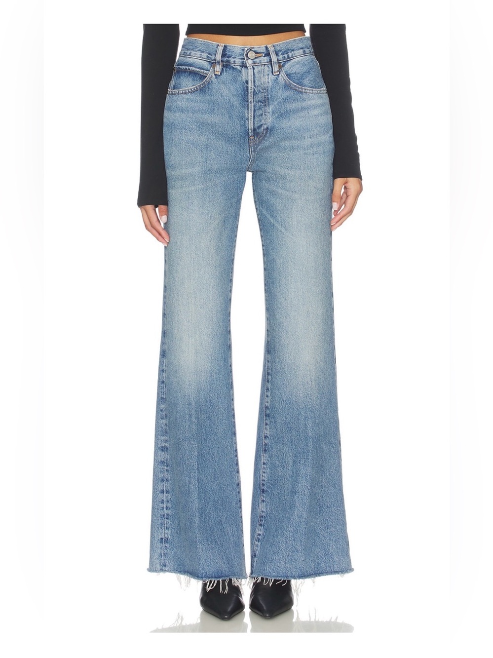 FRAME Le Easy Flare Blue Flare Jeans Waist 28